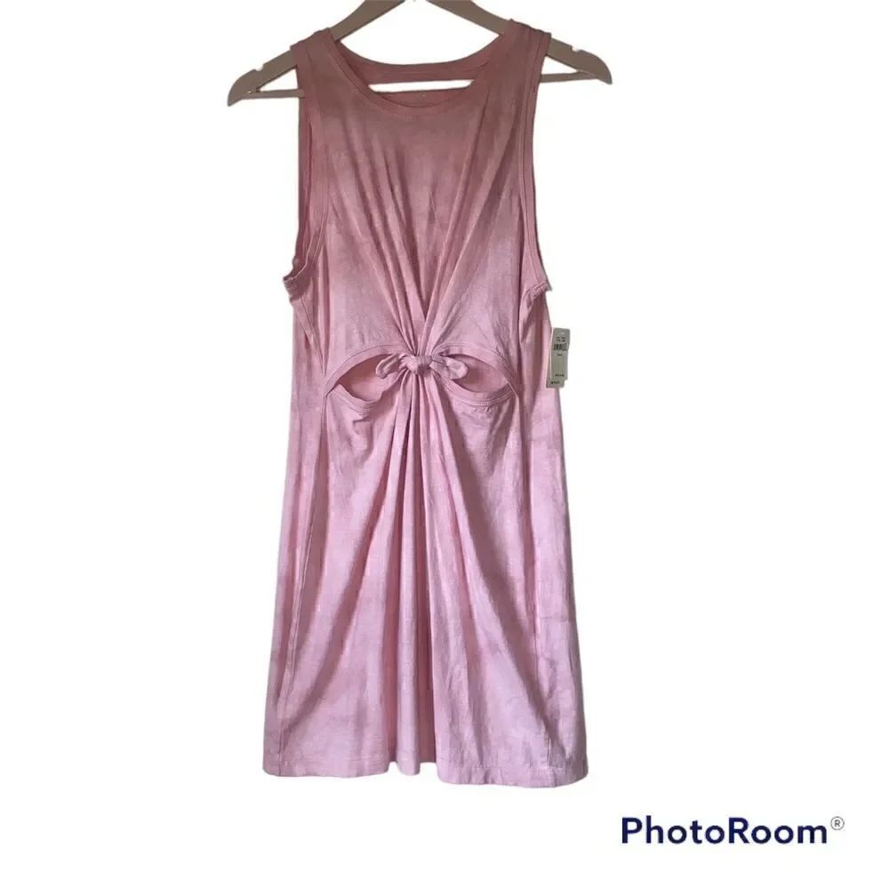 American Eagle Aerie Cut Out Knot Jersey Sleeveless Tank Mini Dress pink NWT - Picture 3 of 14